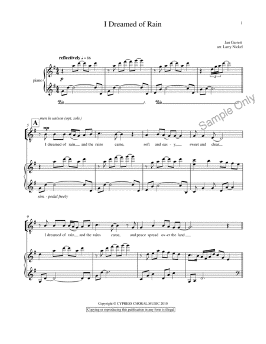 I Dreamed Of Rain I Dreamed Of Rain 3-Part scores gallery preview page 3