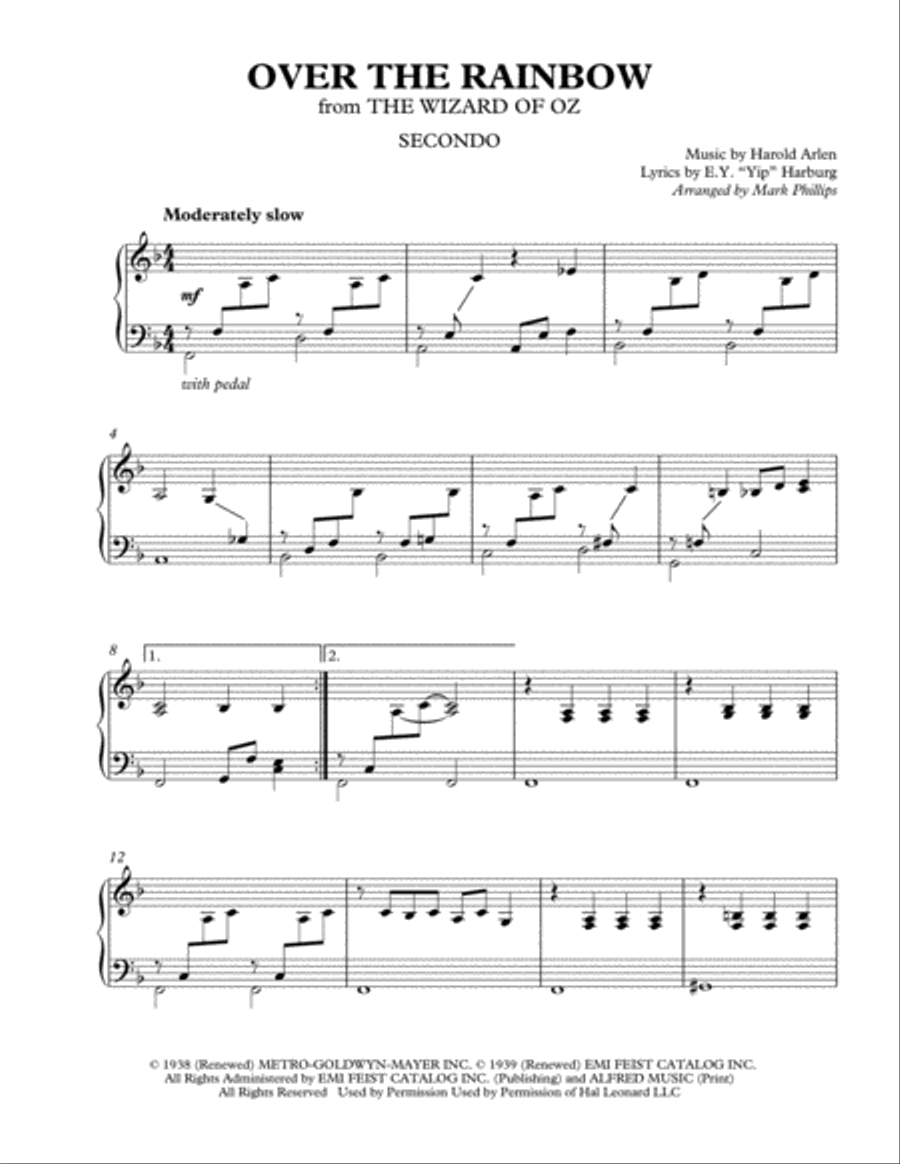 Over The Rainbow (from The Wizard Of Oz) Score and Parts scores gallery preview page 1