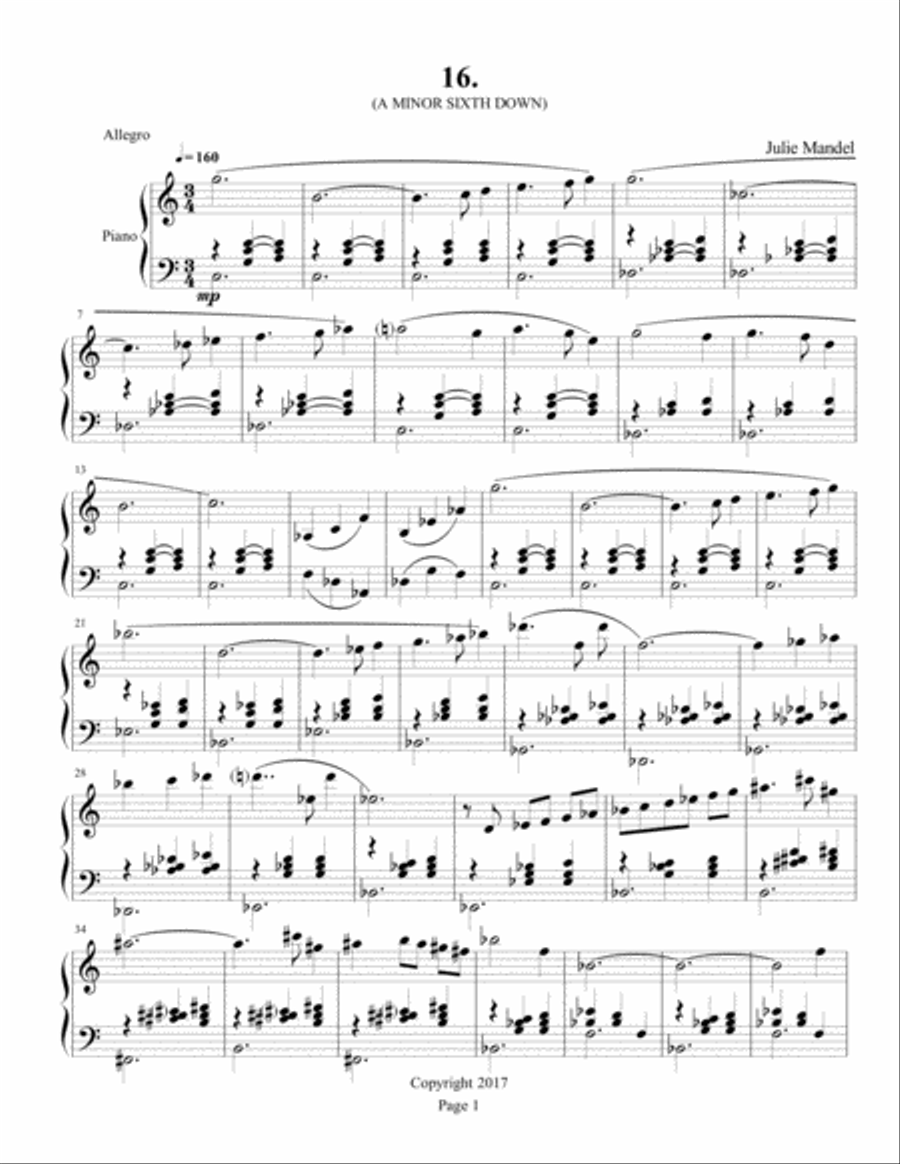 INTERVALS: 24 Works for Piano - 16. A Minor Sixth Down Piano Solo scores gallery preview page 3