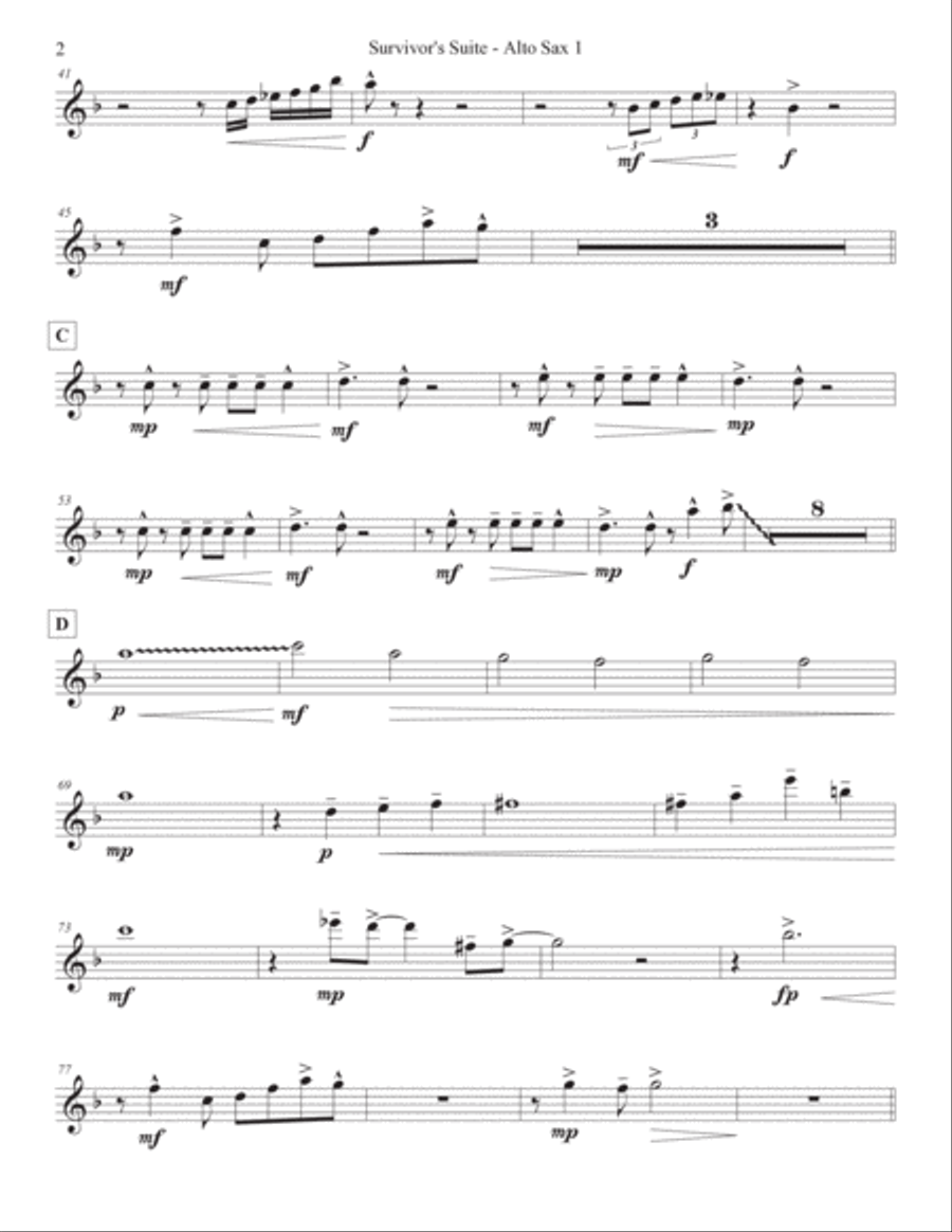 Survivor's Suite (Full) Jazz Ensemble scores gallery preview page 2