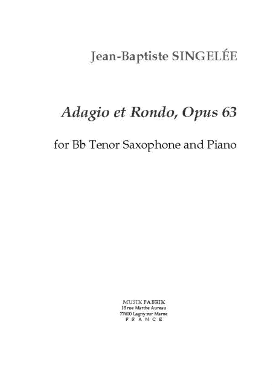 Adagio et Rondo, Opus 63 Adagio et Rondo, Opus 63 Tenor Saxophone scores gallery preview page 1