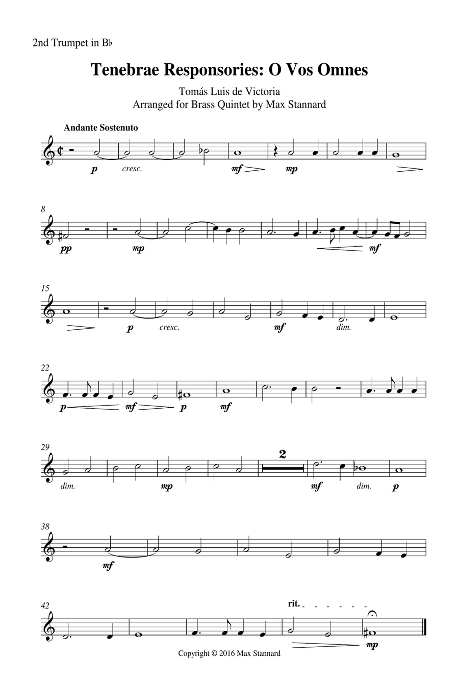 Tenebrae Responsories: O Vos Omnes Brass Ensemble scores gallery preview page 6
