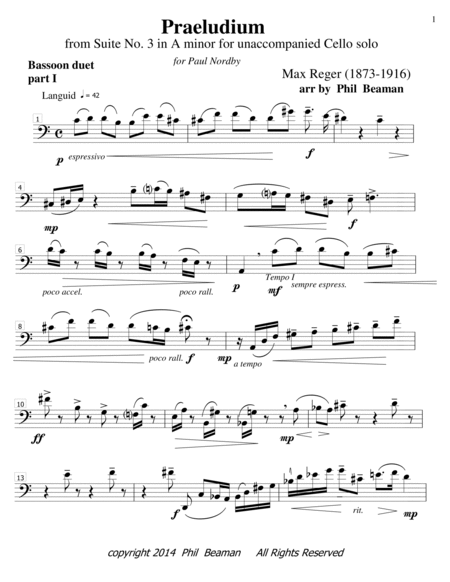 Praeludium -Reger- bassoon duet image number null