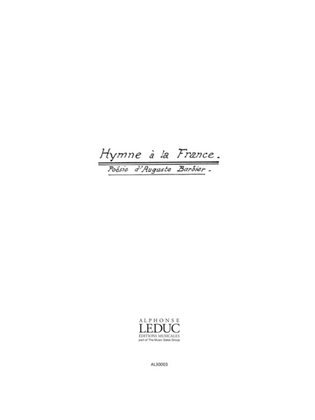 Book cover for Hymne A La France Op.20, No.2 (choral-mixed Accompanied)