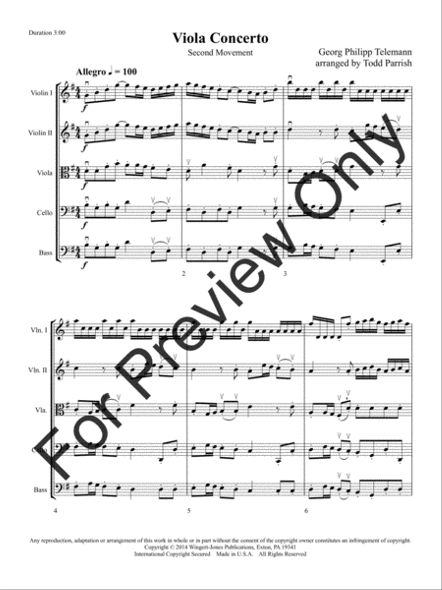 Viola Concerto String Orchestra scores gallery preview page 4