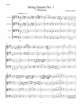 Book cover for String Quartet No. 1 - I: Moderato