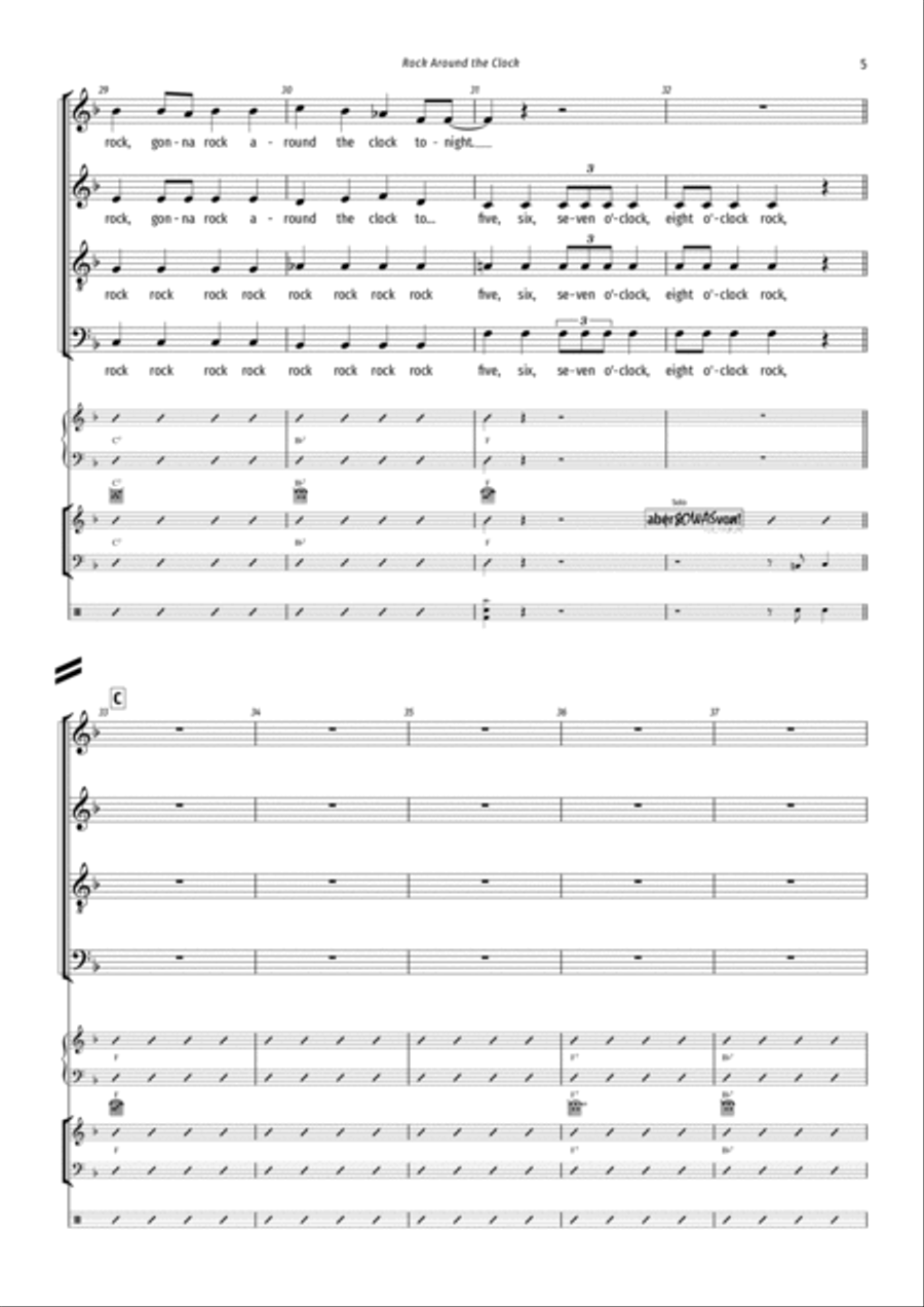 Rock Around The Clock 4-Part scores gallery preview page 5