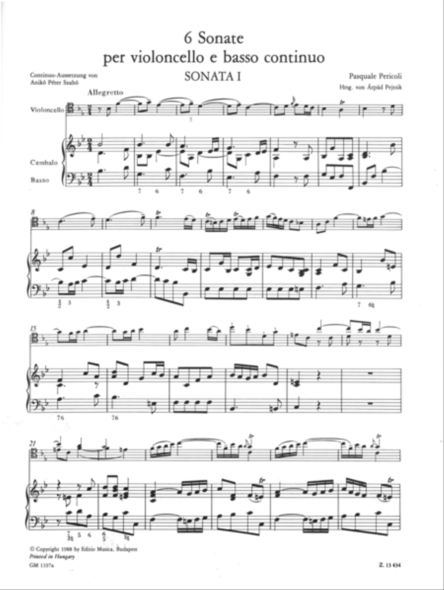 6 Sonatas for cello Piano scores gallery preview page 2