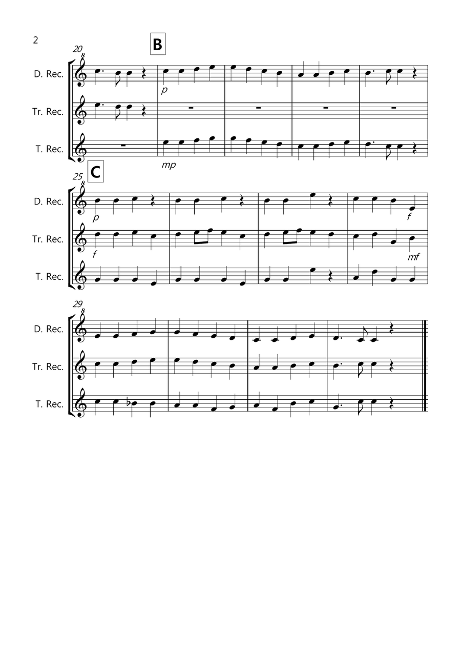 8 Easy Trios for Recorder Recorder scores gallery preview page 2