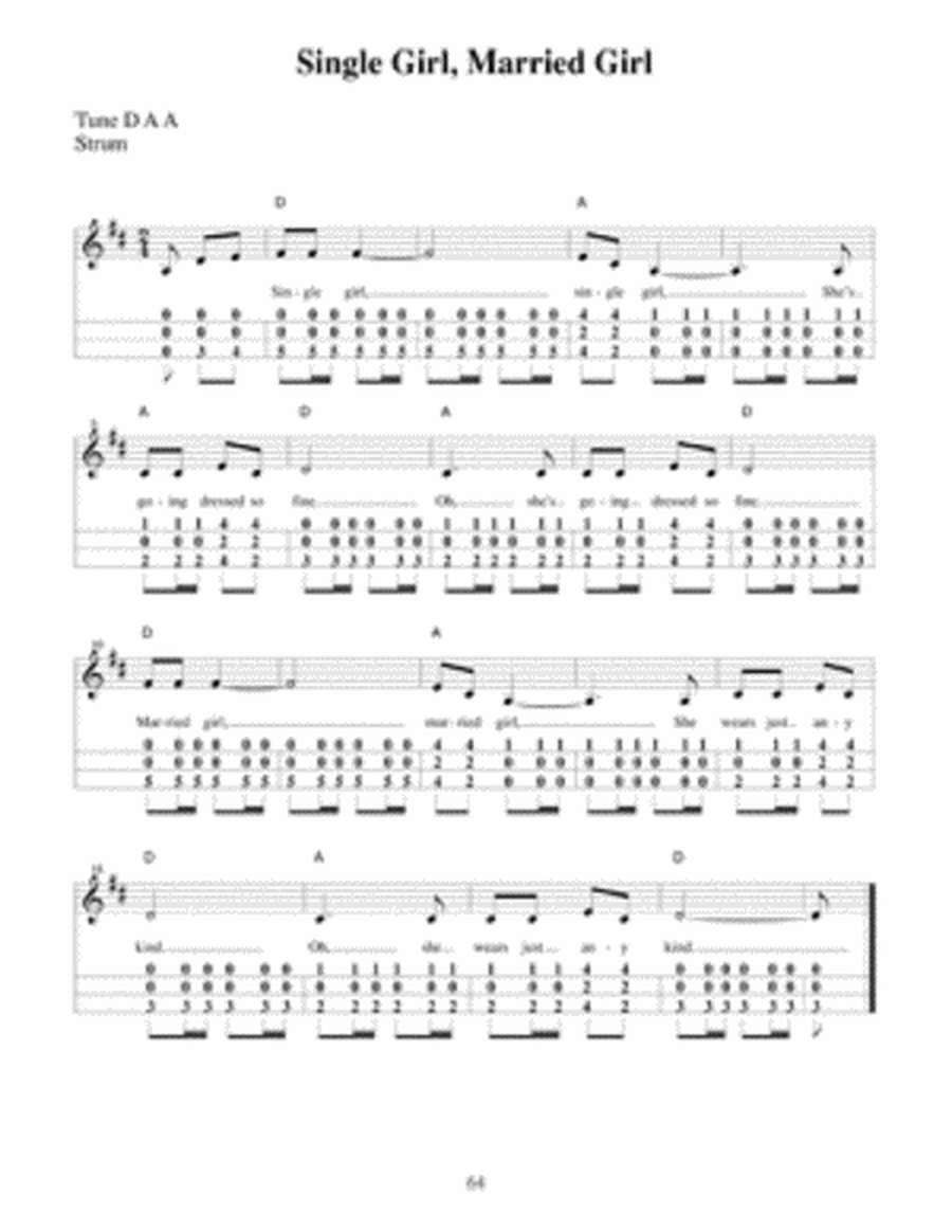Greenwich Village - The Happy Folk Singing Days 1950s and 1960s-Guitar Chords and Arrangements for Mountain Dulcimer
