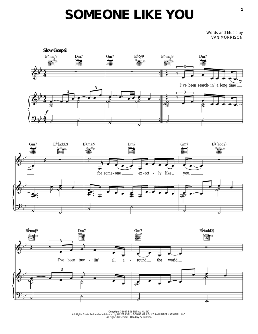 Someone Like You Piano, Vocal, Guitar scores gallery preview page 1
