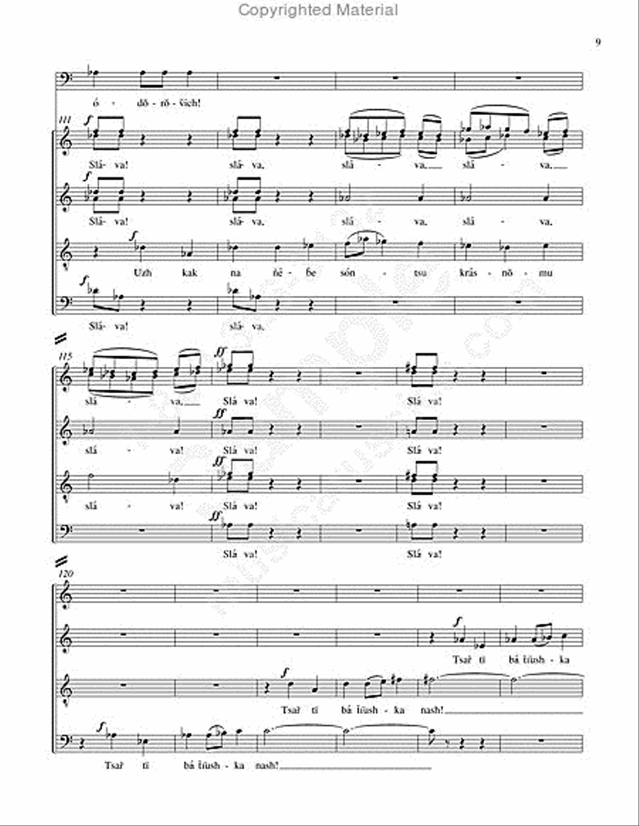 Coronation Scene from 'Boris Godunov' (Choral Parts) 4-Part scores gallery preview page 8