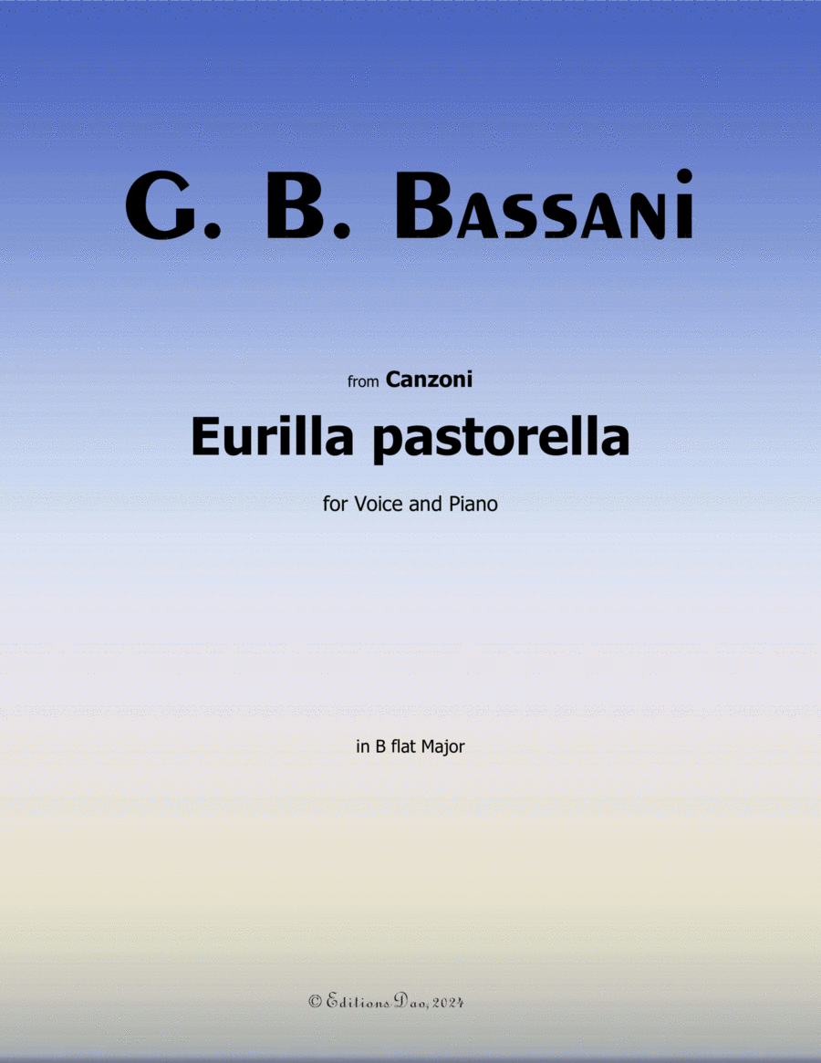 Eurilla pastorella, by Bassani, in B flat Major Voice scores gallery preview page 1