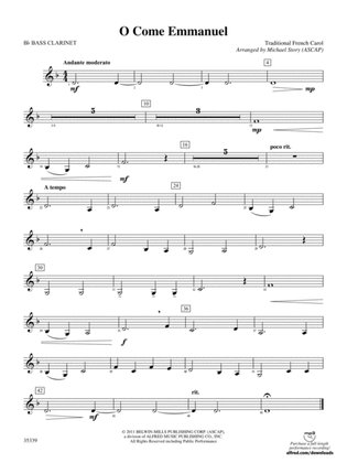 O Come Emmanuel: B-flat Bass Clarinet