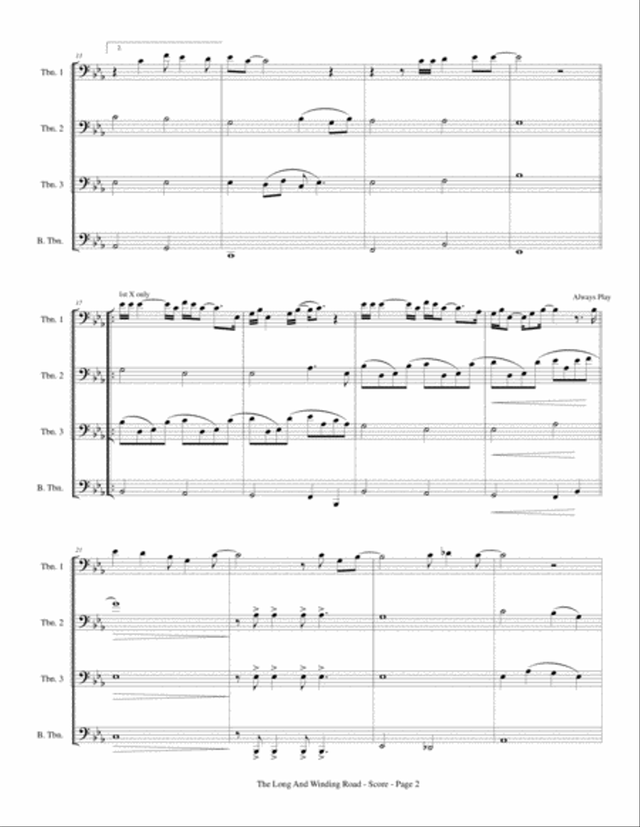 The Long And Winding Road Brass Quartet scores gallery preview page 4