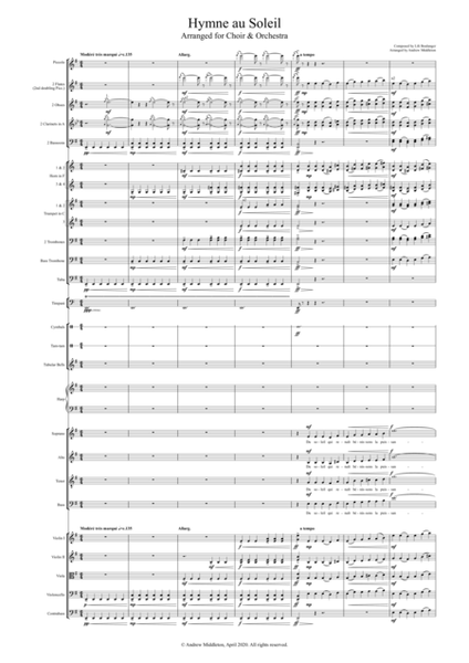 Hymne au soleil arranged for Orchestra and Choir image number null