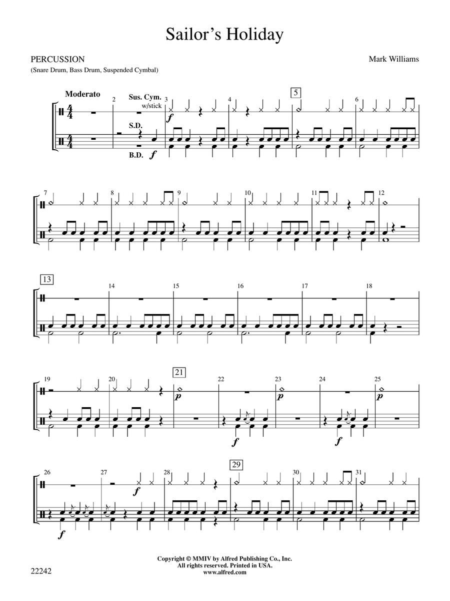 Sailor's Holiday: 1st Percussion