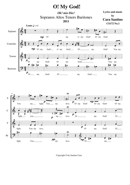 O! my God! - Choir SATBr a cappella image number null