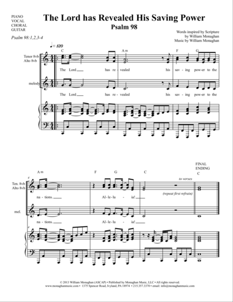 The Lord Has Revealed to the Nations His Saving Powers (Psalm 98) Guitar scores gallery preview page 1