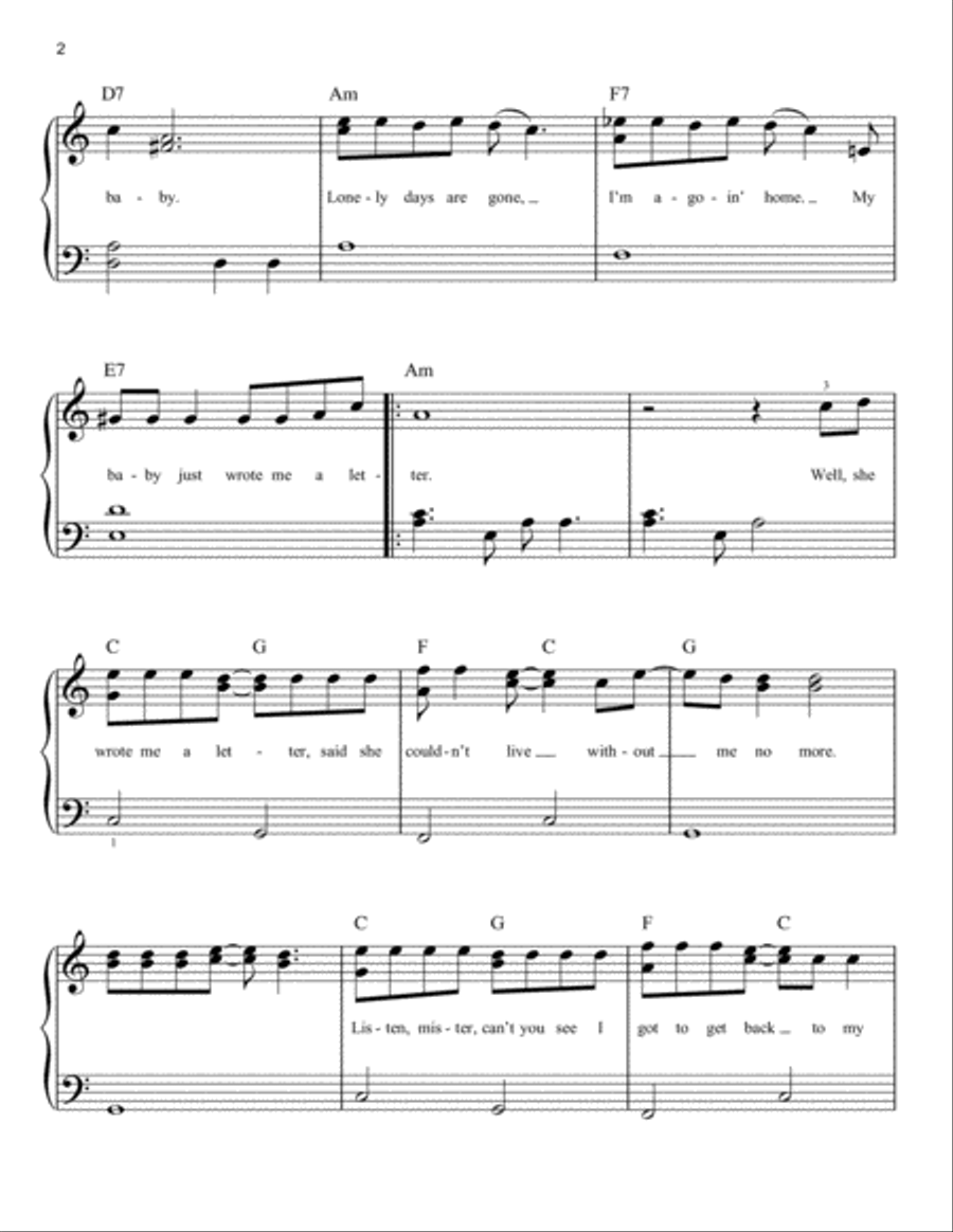 The Letter Easy Piano scores gallery preview page 2