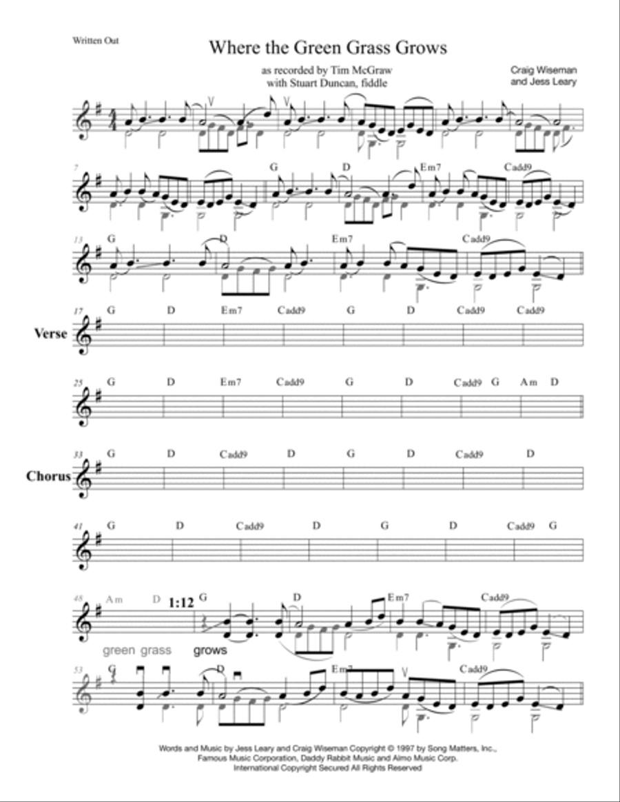 Where The Green Grass Grows String Duet scores gallery preview page 3