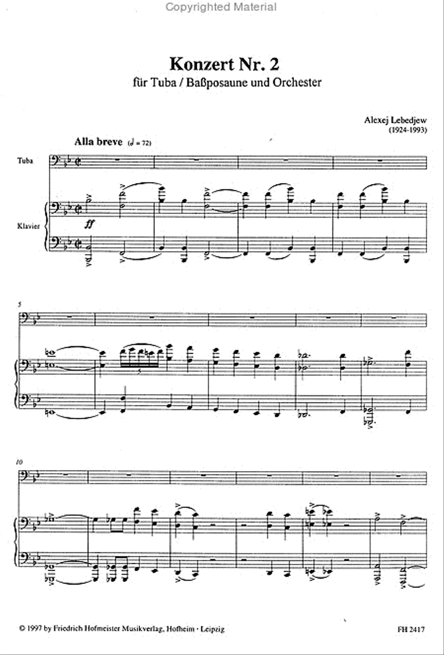 Konzert Nr. 2 für Tuba (Bassposaune) und Orchester / KlA Orchestra scores gallery preview page 2