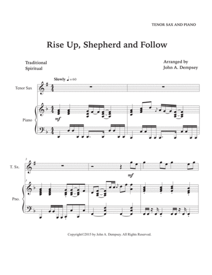 Rise Up, Shepherd and Follow (Tenor Sax and Piano) image number null