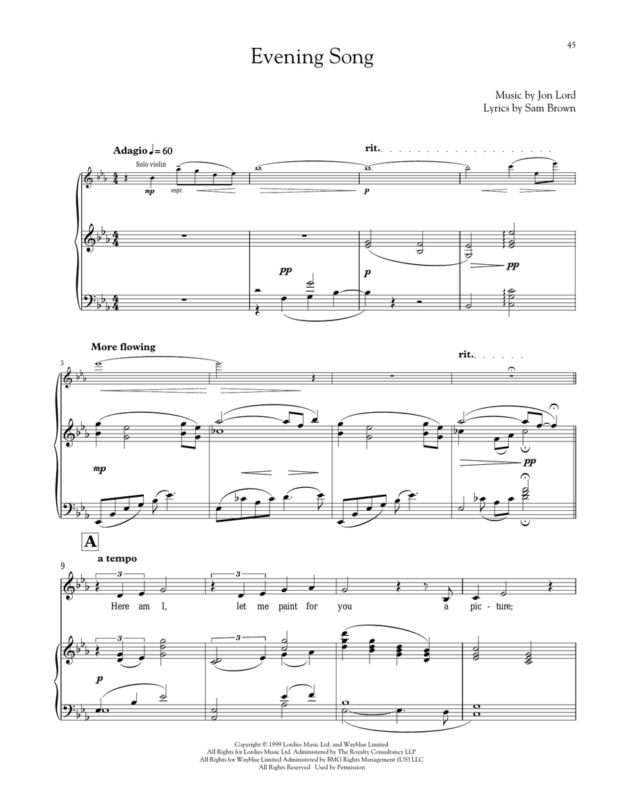 Evening Song Voice scores gallery preview page 1