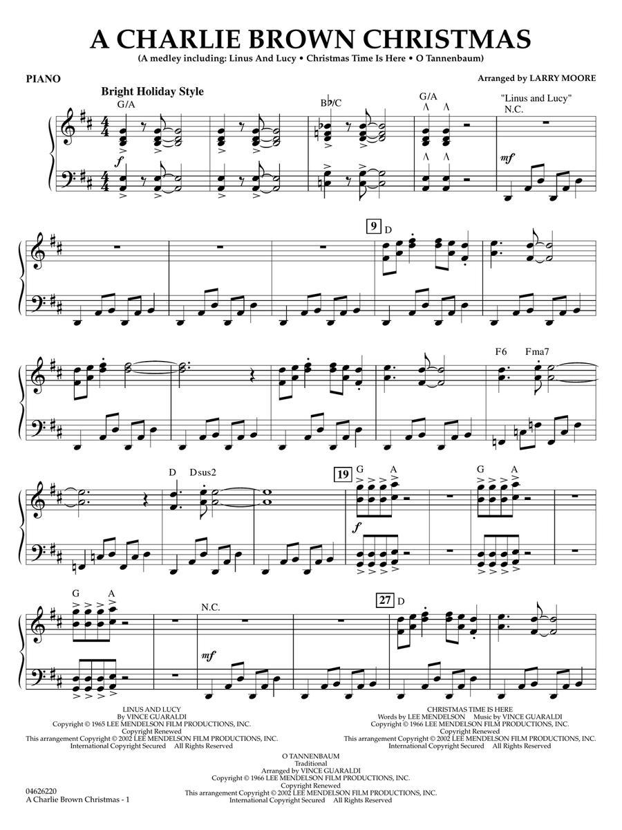 A Charlie Brown Christmas - Piano String Orchestra scores gallery preview page 1