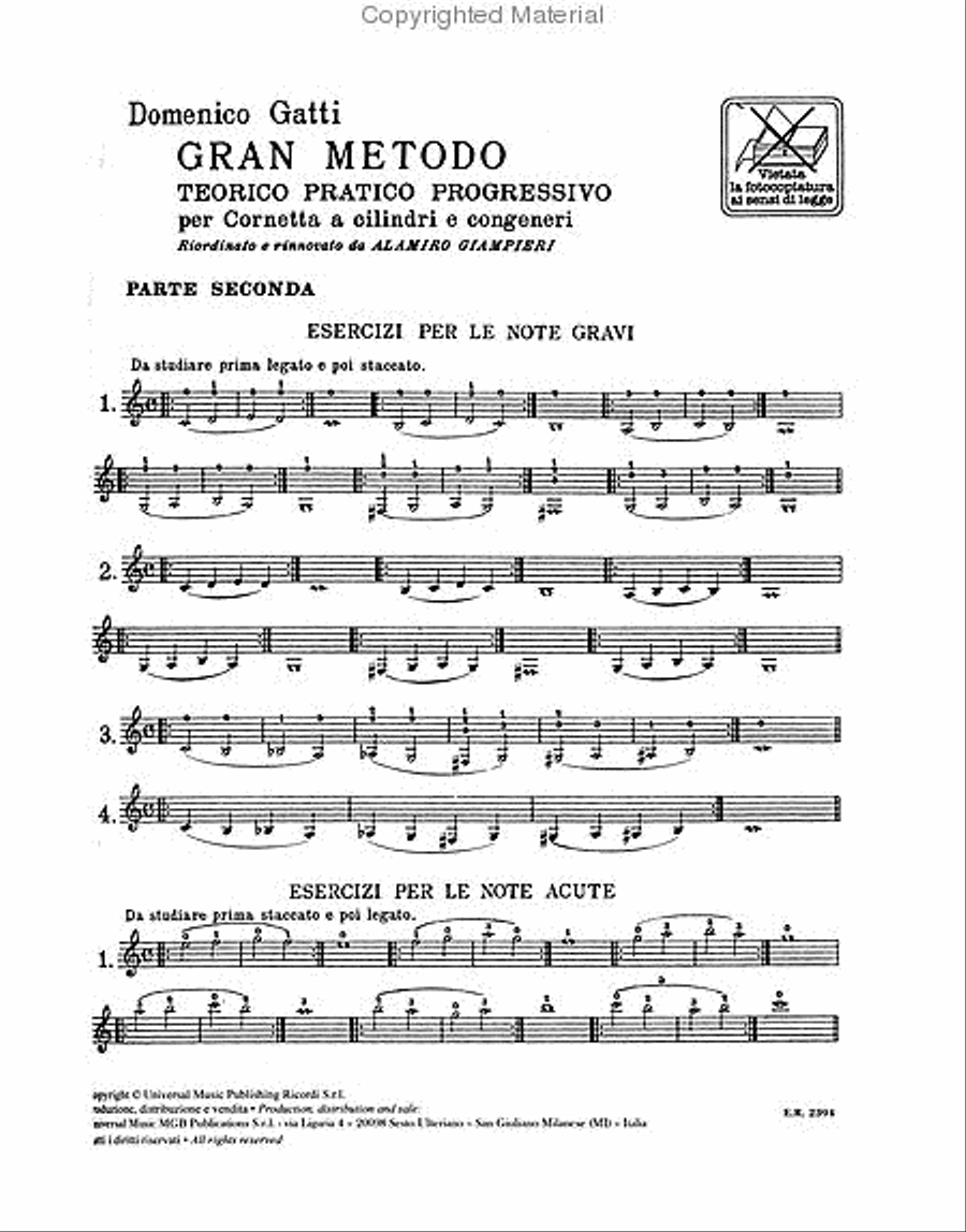 Gran Metodo Part II: Teorico Pratico Progressivo Trumpet scores gallery preview page 2
