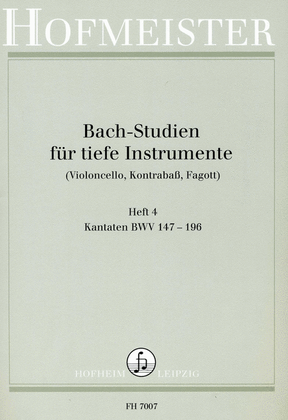 Bach-Studien fur tiefe Instrumente (Violoncello, Kontrabass, Fagott)