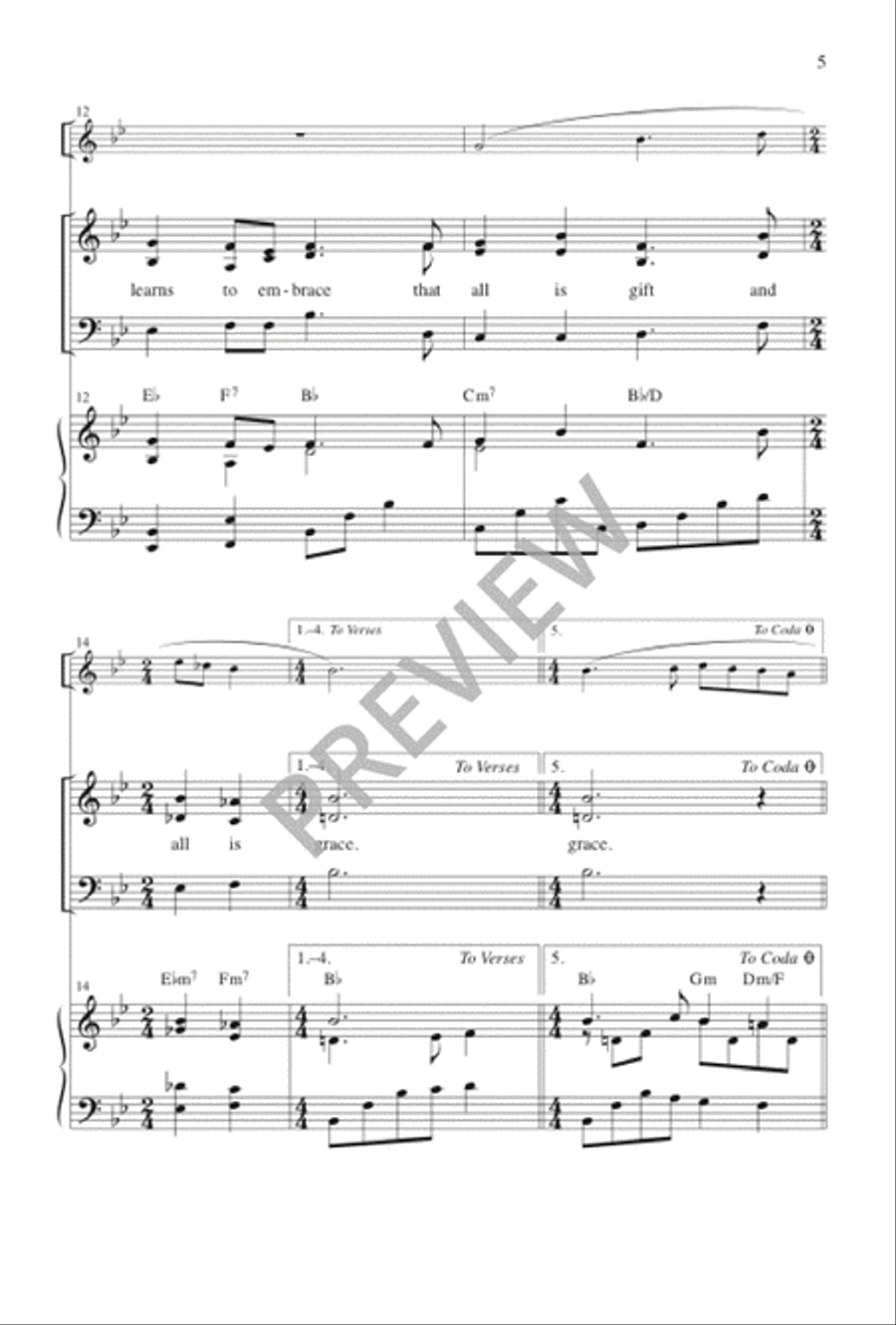All Is Gift, All Is Grace 3-Part scores gallery preview page 5