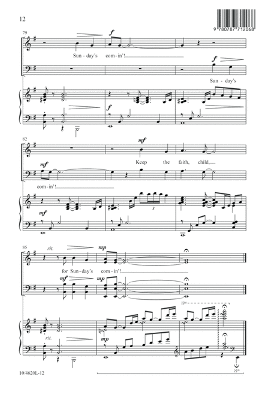 Sunday's Comin'! 4-Part scores gallery preview page 12