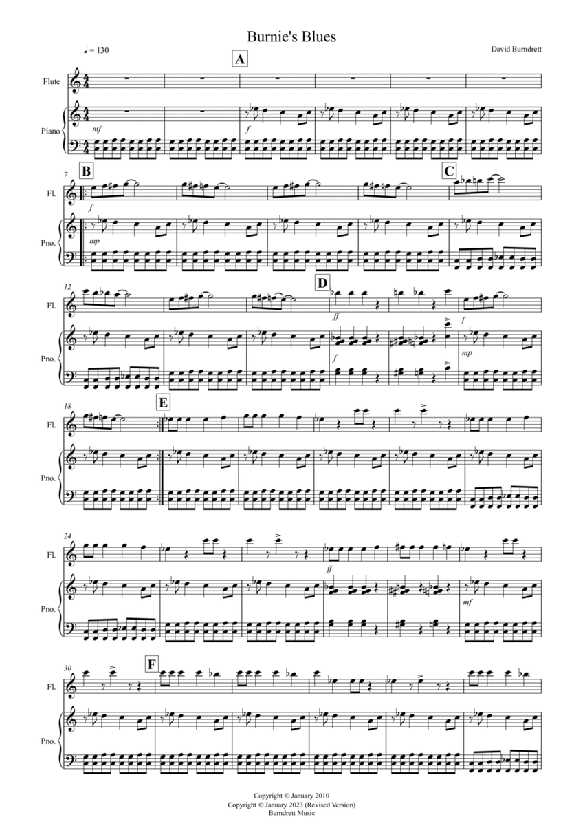 Burnie's Blues for Flute and PIano image number null
