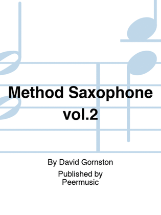 Book cover for Method Saxophone vol.2
