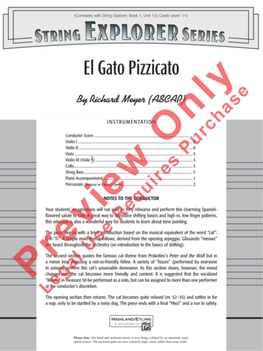 El Gato Pizzicato El Gato Pizzicato String Orchestra scores gallery preview page 2
