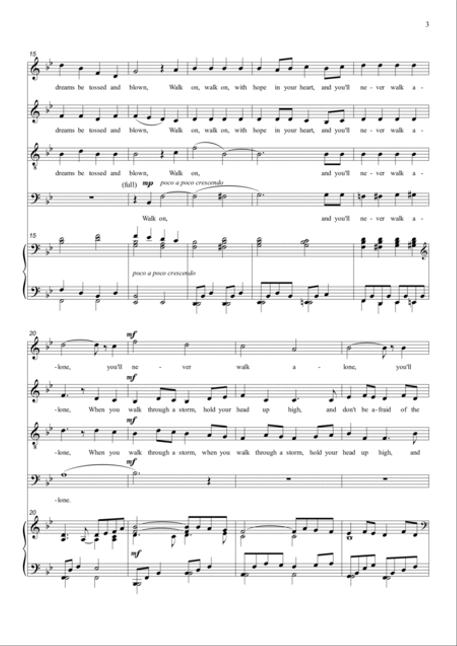 You'll Never Walk Alone 4-Part scores gallery preview page 3