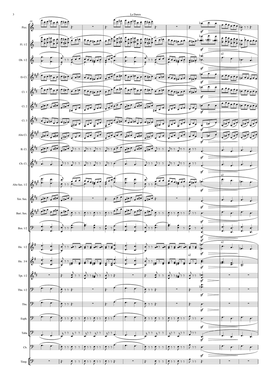 La Danza, Tarantella Napoletana VERSION in A-Minor Concert Band scores gallery preview page 4