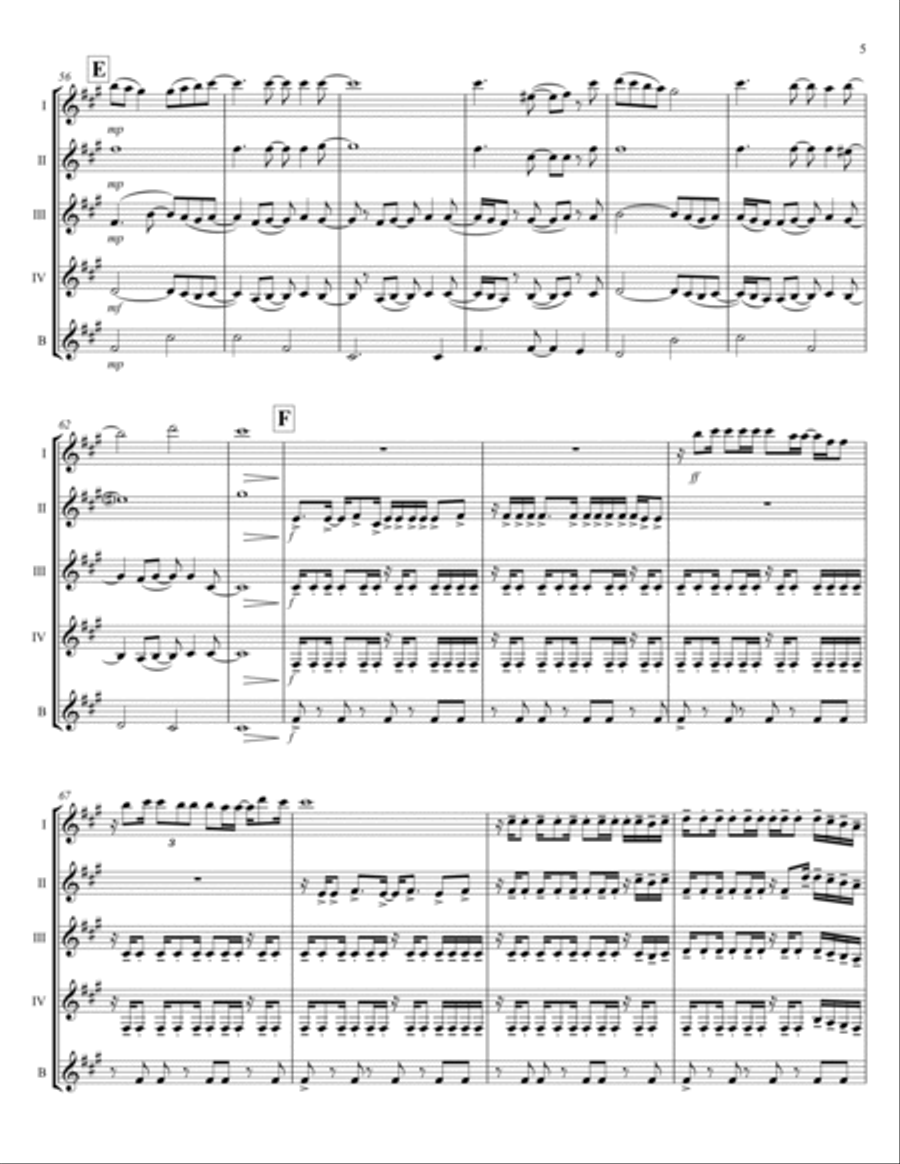 Bring Me To Life Bring Me To Life Clarinet Quintet scores gallery preview page 5
