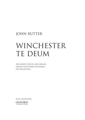 Book cover for Winchester Te Deum