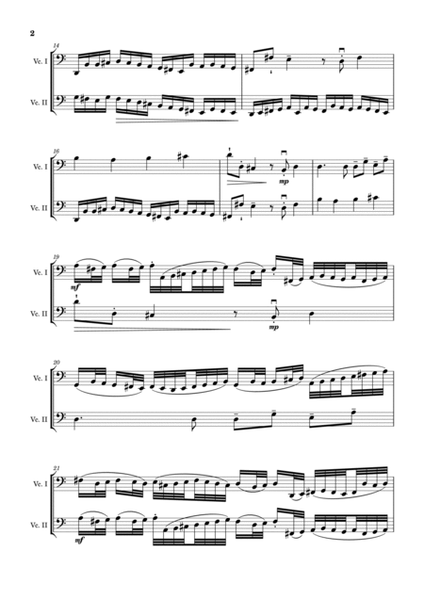 Johann Pachelbel - Canon in D Major, P.37; T.337. Arrangement for Violincello Duet. Score and Parts image number null