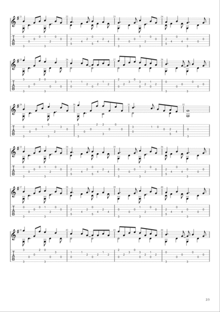 I Surrender All (All To Jesus I Surrender) Guitar Tablature scores gallery preview page 2