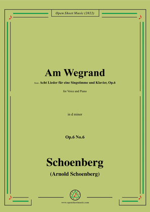 Book cover for Schoenberg-Am Wegrand,in d minor,Op.6 No.6