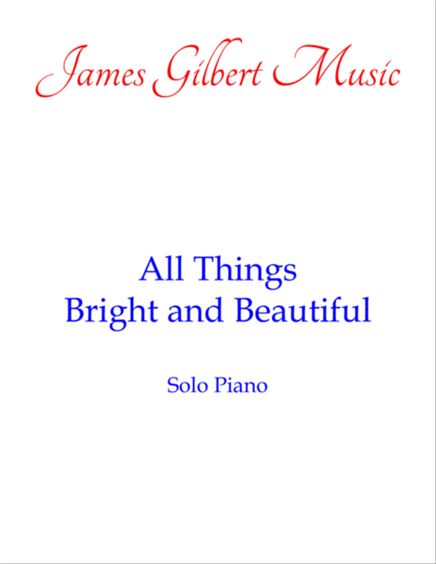 All Things Bright And Beautiful Piano Solo scores gallery preview page 1