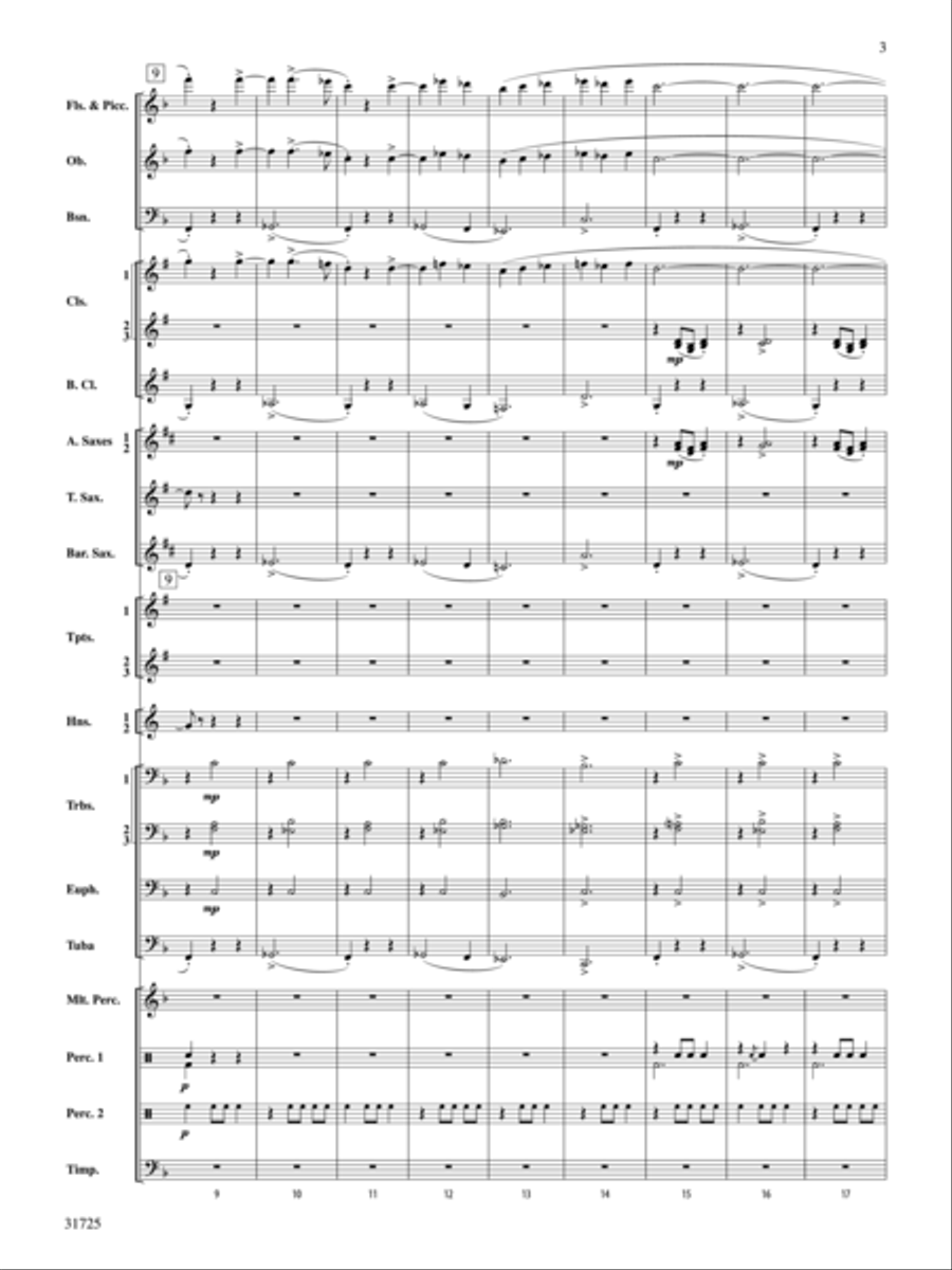 Iberian Escapades (score only) Concert Band scores gallery preview page 3