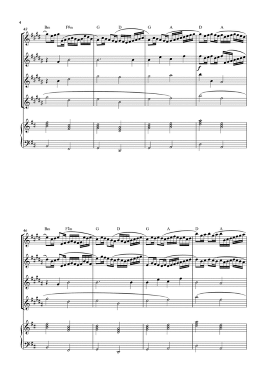 Canon in D - Pachelbel for Sax Quartet with piano and chords. image number null