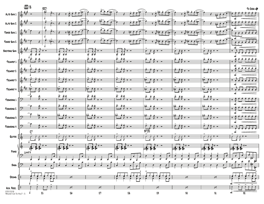 Would I Lie to You? - Conductor Score (Full Score) Jazz Ensemble scores gallery preview page 5