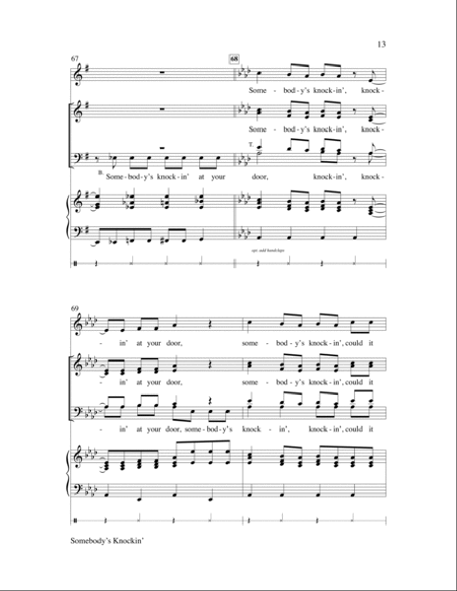 Somebody's Knockin' Children's Choir scores gallery preview page 13