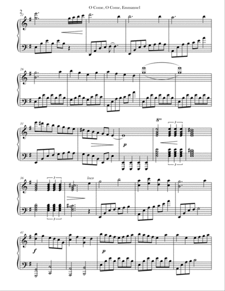 O Come, O Come, Emmanuel (Piano) O Come, O Come, Emmanuel (Piano) Piano Solo scores gallery preview page 2