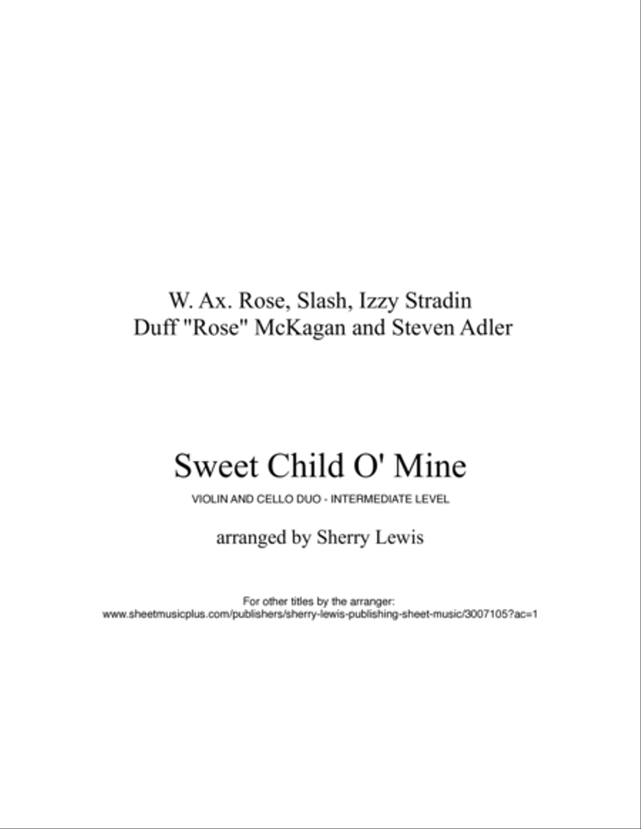 Sweet Child O' Mine String Duet scores gallery preview page 2